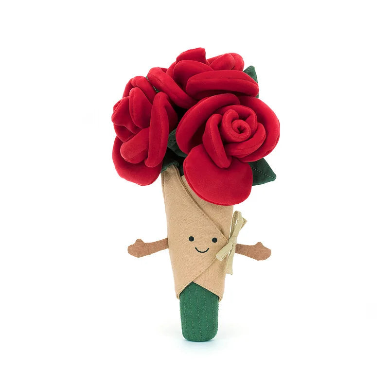 Marry Me Plush Bouquet Rose holding flower stuffed animal plush soft toy pillow pals plushie