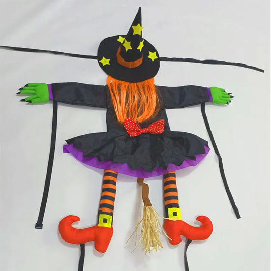 Halloween Crashing Into Tree Witch Doll Decoration Funny Outdoor Yard Garden Decor Halloween Party Holiday Scene Decor Supplies stuffed animal plush soft toy pillow pals plushie