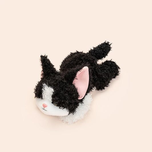Black Devon Rex Cat Plush Toy – Cute Cuddly Kitty Pillow stuffed animal plush soft toy pillow pals plushie