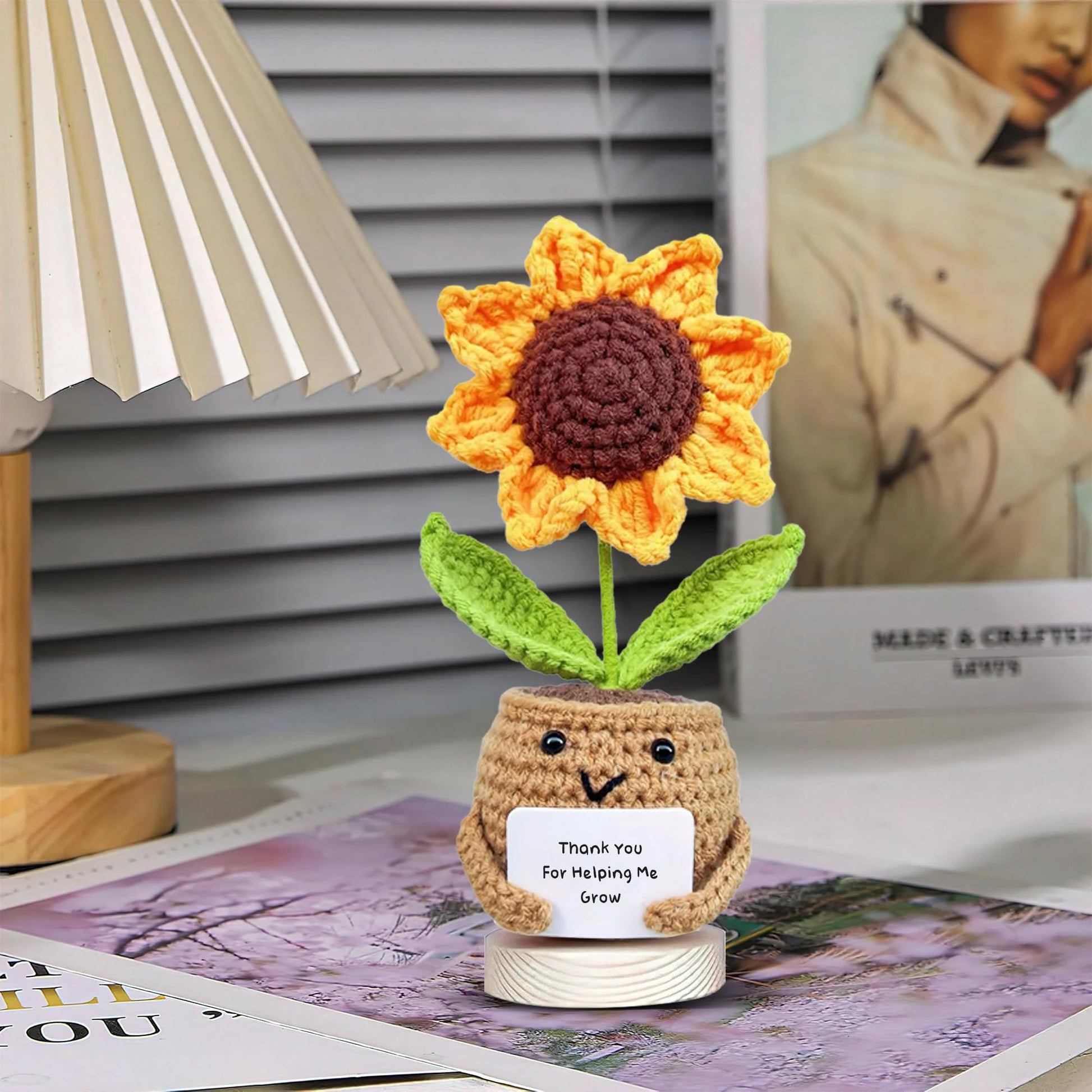 Crocheted Sunflower Potted Plant Gif stuffed animal plush soft toy pillow pals plushie