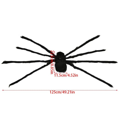 Halloween Black Giant Spider Scary Artificial Plush Spider Home Bar Haunted House Scene Ornaments Props Holiday Outdoor Decors stuffed animal plush soft toy pillow pals plushie