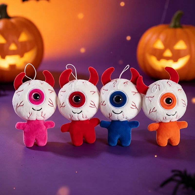 Halloween One-Eyed Devil Plush Keychain Cute Eyeball Monster Stuffed Pendant Spooky Bag Hanging Ornament Horror Party Decor Gift stuffed animal plush soft toy pillow pals plushie