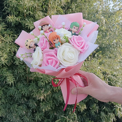 Hot Original One Piece Chopper Plush Bouquet Doll Tony Tony Chopper Anime Soft Valentine's Day Christmas Party Graduation Gift
