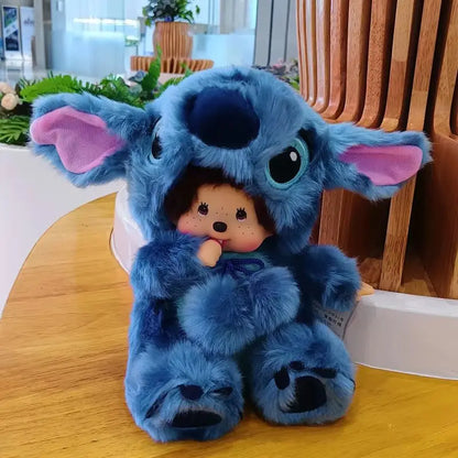 Monchhichi 20cm Transform Plush Doll – Blue & Pink Costume