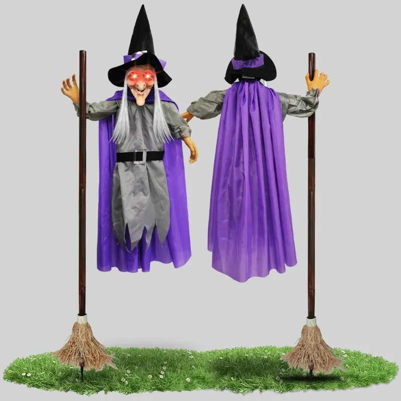 Halloween Decorations Props Life Size Witch Sound Activated Screaming Glowing Eyes for Haunted House Party Supplies stuffed animal plush soft toy pillow pals plushie
