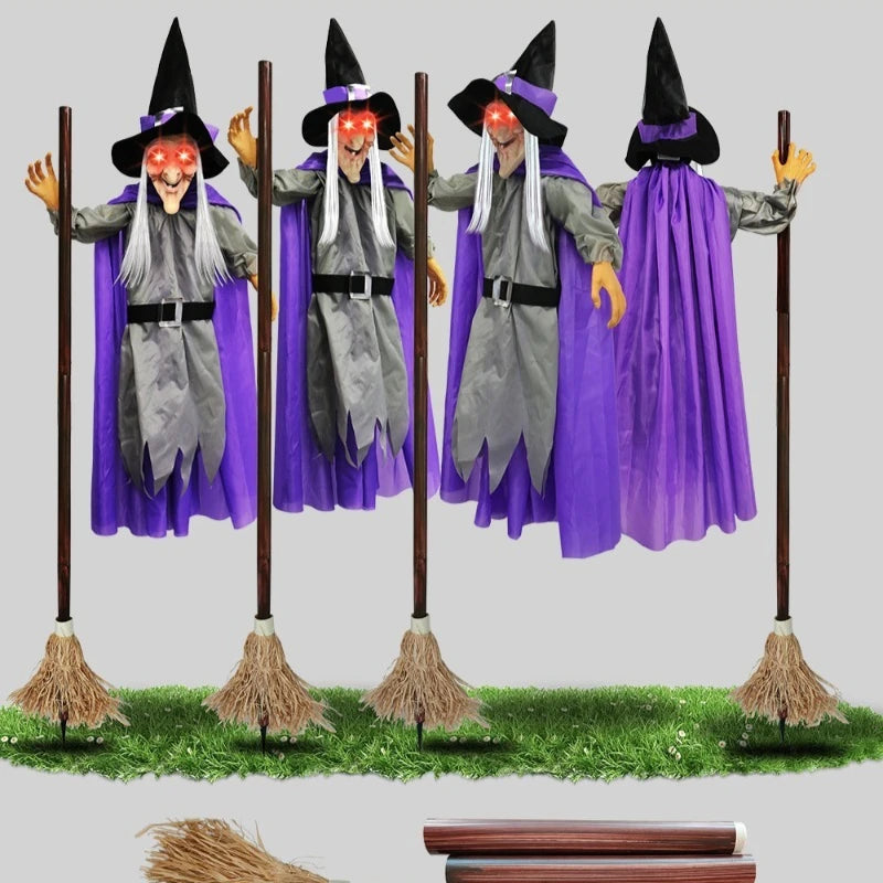Halloween Decorations Props Life Size Witch Sound Activated Screaming Glowing Eyes for Haunted House Party Supplies stuffed animal plush soft toy pillow pals plushie