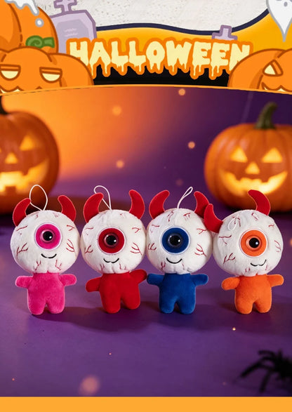 Halloween One-Eyed Devil Plush Keychain Cute Eyeball Monster Stuffed Pendant Spooky Bag Hanging Ornament Horror Party Decor Gift stuffed animal plush soft toy pillow pals plushie