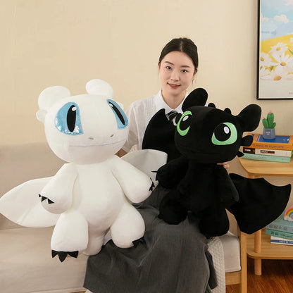 Chubby Toothless & Light Fury stuffed animal plush soft toy pillow pals plushie