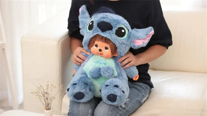 Monchhichi 20cm Transform Plush Doll – Blue & Pink Costume