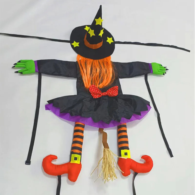 Halloween Crashing Into Tree Witch Doll Decoration Funny Outdoor Yard Garden Decor Halloween Party Holiday Scene Decor Supplies stuffed animal plush soft toy pillow pals plushie