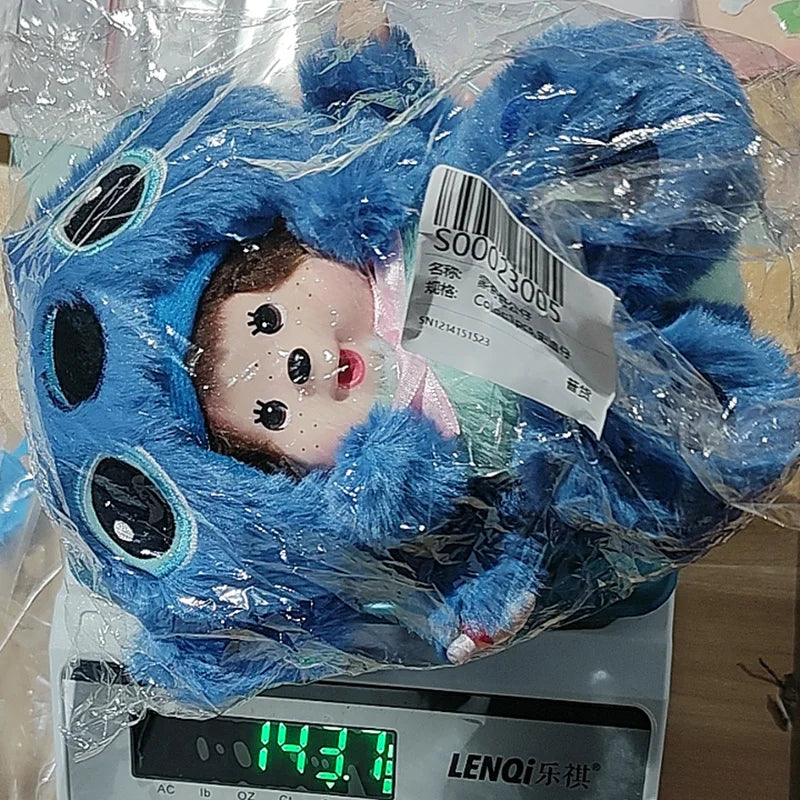 Monchhichi 20cm Transform Plush Doll – Blue & Pink Costume