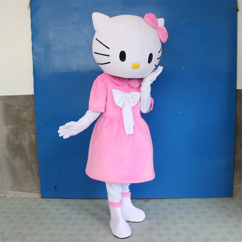 High Quality Hello Cute Mascot Costume Pink Cat KT Cosplay Costume Fancy Dress Party Birthday Adults Animal carnival Gift