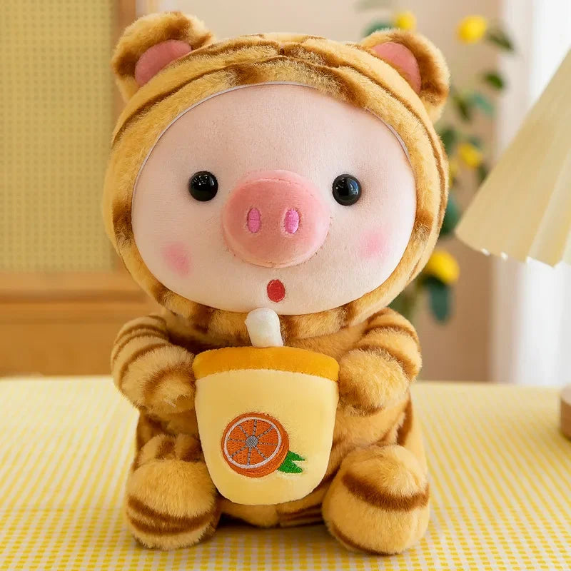 Cute Milk Tea Pig Plush Toy tiger stuffed animal plush soft toy pillow pals plushie