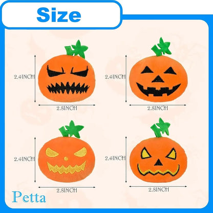 Halloween Dog Toy,4PCS Soft Plush Chew Ball with Pumpkin Ghost Face, Cat Dental Grinding Ball, Sound-Producing, Dog Training Toy stuffed animal plush soft toy pillow pals plushie