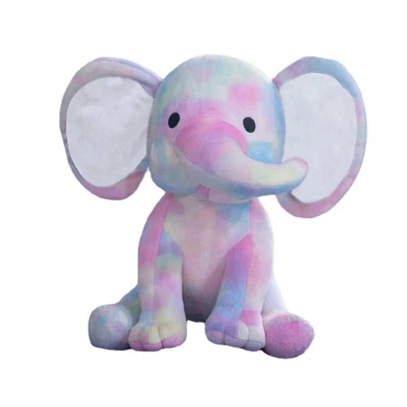 Colorful Elephants Plushies Rainbow white ear 25cm stuffed animal plush soft toy pillow pals plushie