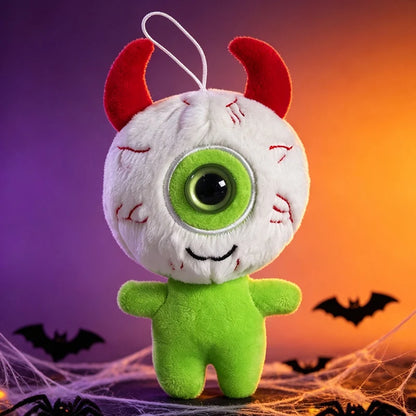 Halloween One-Eyed Devil Plush Keychain Cute Eyeball Monster Stuffed Pendant Spooky Bag Hanging Ornament Horror Party Decor Gift GREEN 15CM stuffed animal plush soft toy pillow pals plushie