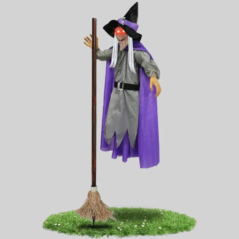 Halloween Decorations Props Life Size Witch Sound Activated Screaming Glowing Eyes for Haunted House Party Supplies stuffed animal plush soft toy pillow pals plushie