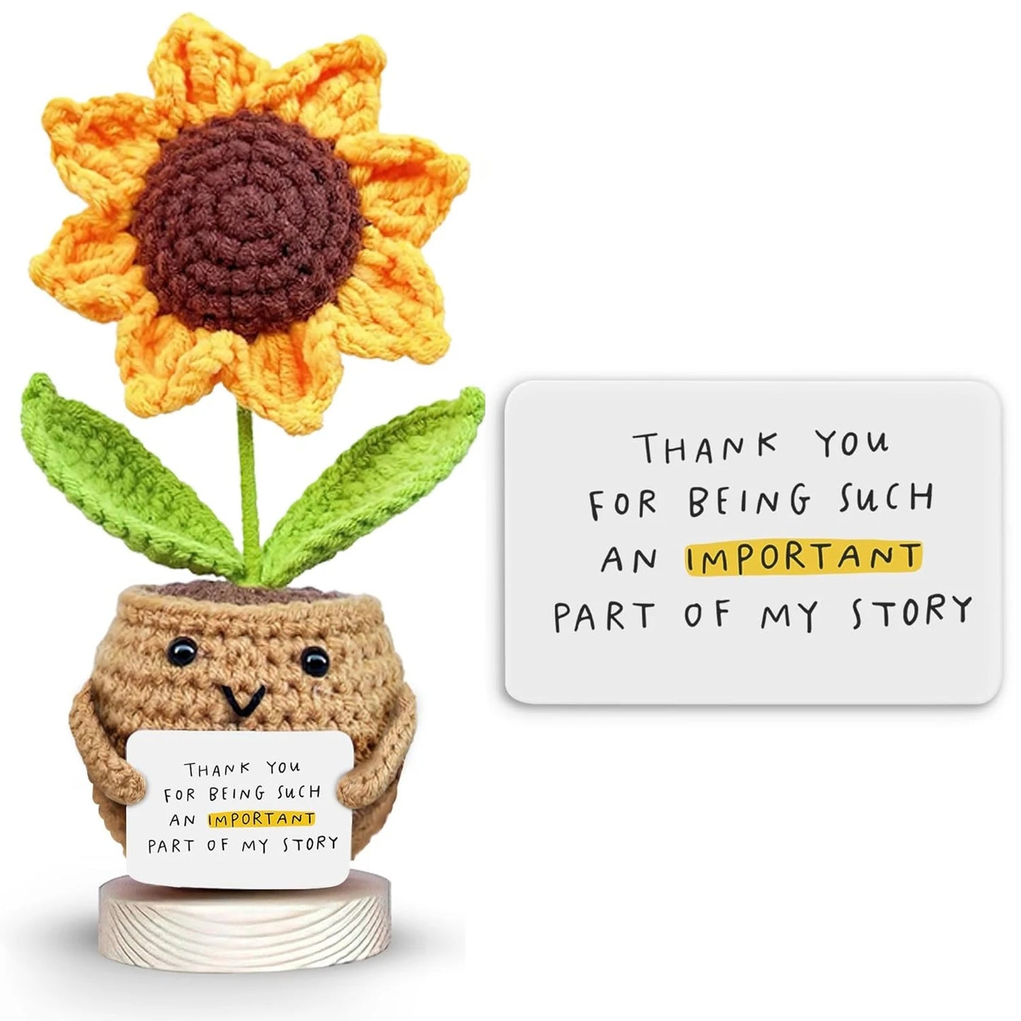 Crocheted Sunflower Potted Plant Gif Sunflower-C stuffed animal plush soft toy pillow pals plushie