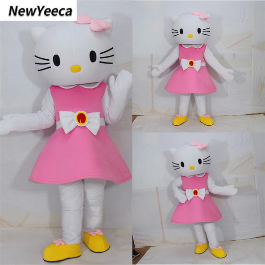 High Quality Hello Cute Mascot Costume Pink Cat KT Cosplay Costume Fancy Dress Party Birthday Adults Animal carnival Gift stuffed animal plush soft toy pillow pals plushie