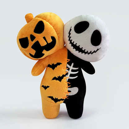 Halloween Double-headed Pumpkin Plush Toy Double Headed Skull Rabbit Horror Skull White Ghost Luminous Zombie Cat Halloween Gif stuffed animal plush soft toy pillow pals plushie