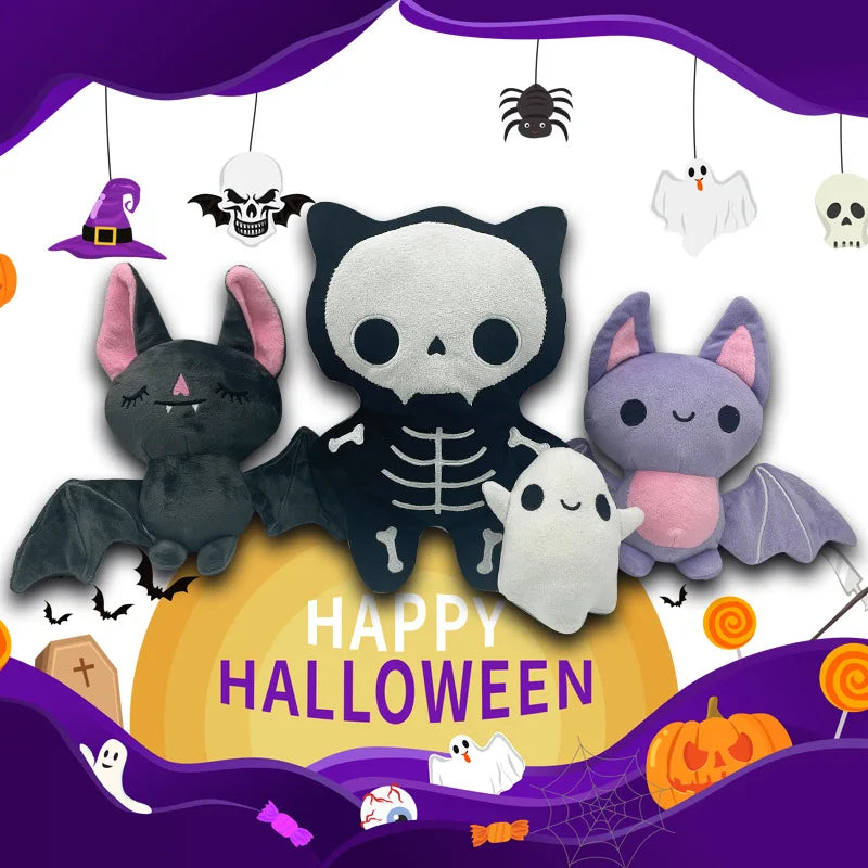 Halloween Plushies Mini Lavender Sleepy Bat Plush Toys Cute Cartoon Skeleton Cat Pillow Soft Ghost Models Halloween Kids Gifts stuffed animal plush soft toy pillow pals plushie