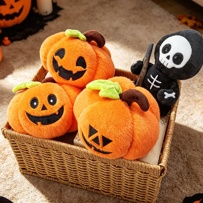 Halloween Plush Toy Soft Stuffed Ghost Bat Pumpkin Grim Reaper Dolls Cute Plushies for Kids Halloween Party Favors & Home Decor stuffed animal plush soft toy pillow pals plushie