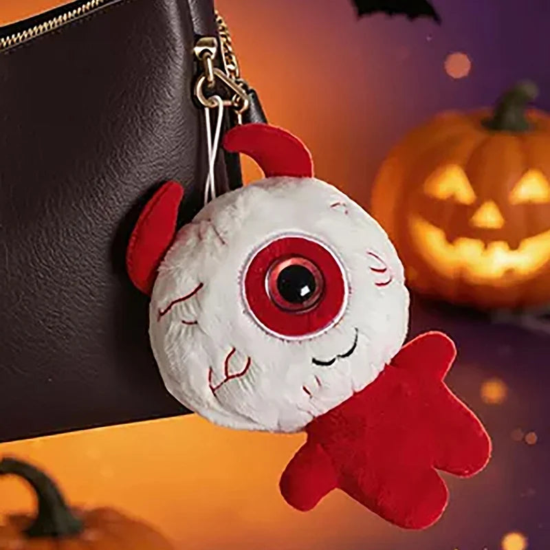 Halloween One-Eyed Devil Plush Keychain Cute Eyeball Monster Stuffed Pendant Spooky Bag Hanging Ornament Horror Party Decor Gift stuffed animal plush soft toy pillow pals plushie