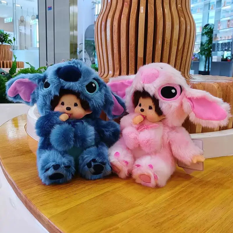 Monchhichi 20cm Transform Plush Doll – Blue & Pink Costume