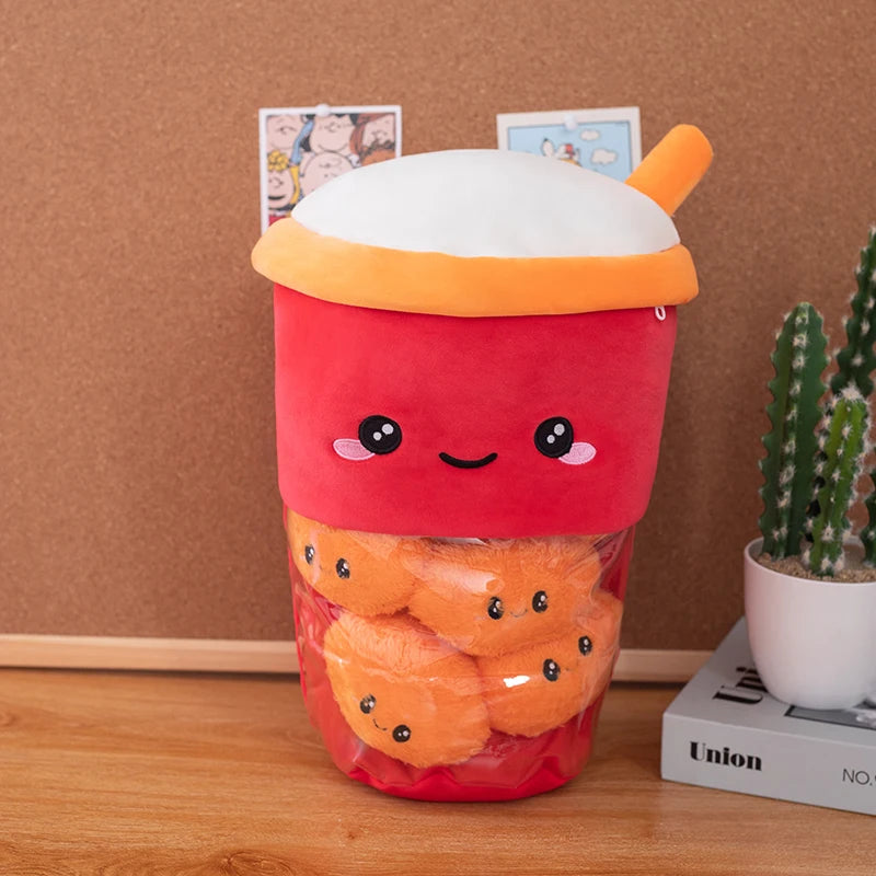 Kawaii Boba Orange 30x40cm stuffed animal plush soft toy pillow pals plushie