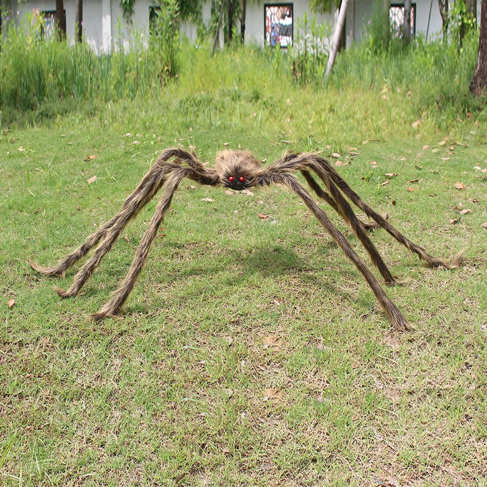 Halloween Black Giant Spider Scary Artificial Plush Spider Home Bar Haunted House Scene Ornaments Props Holiday Outdoor Decors Brown 1PC stuffed animal plush soft toy pillow pals plushie