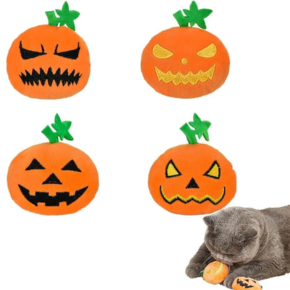 Halloween Dog Toy,4PCS Soft Plush Chew Ball with Pumpkin Ghost Face, Cat Dental Grinding Ball, Sound-Producing, Dog Training Toy 4PCS stuffed animal plush soft toy pillow pals plushie