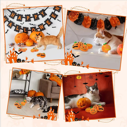 Halloween Dog Toy,4PCS Soft Plush Chew Ball with Pumpkin Ghost Face, Cat Dental Grinding Ball, Sound-Producing, Dog Training Toy stuffed animal plush soft toy pillow pals plushie