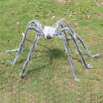 Halloween Black Giant Spider Scary Artificial Plush Spider Home Bar Haunted House Scene Ornaments Props Holiday Outdoor Decors GRAY 1PC stuffed animal plush soft toy pillow pals plushie
