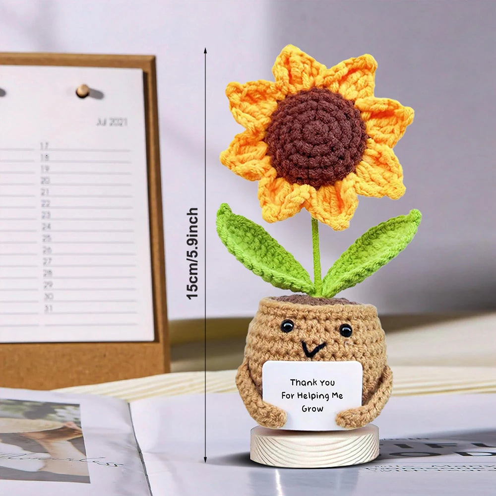 Crocheted Sunflower Potted Plant Gif stuffed animal plush soft toy pillow pals plushie