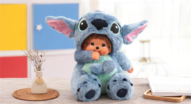 Monchhichi 20cm Transform Plush Doll – Blue & Pink Costume