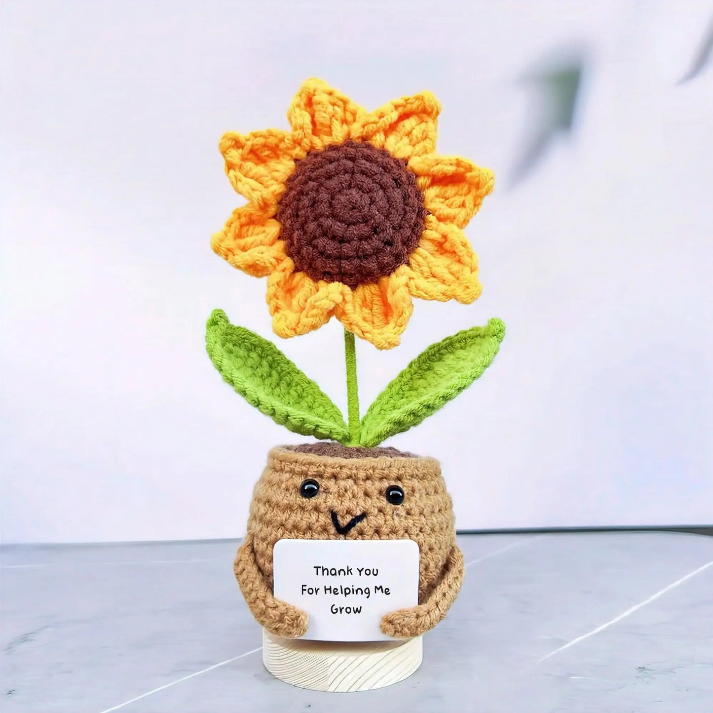 Crocheted Sunflower Potted Plant Gif Sunflower stuffed animal plush soft toy pillow pals plushie