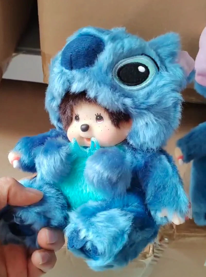 Monchhichi 20cm Transform Plush Doll – Blue & Pink Costume