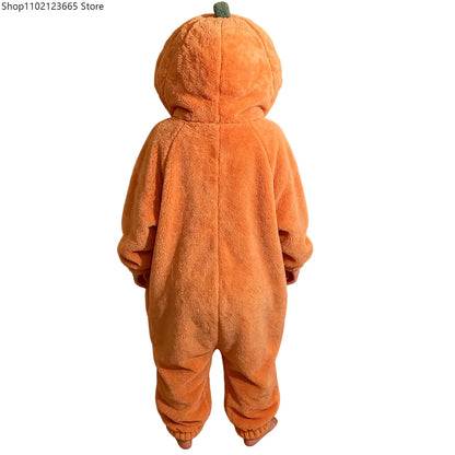 Halloween Pumpkin Onesie Pajamas Adult Kigurumi Funny Plush Warm Comfortable Homewear Jumpsuit Loungewear Carnival Party Cosplay stuffed animal plush soft toy pillow pals plushie