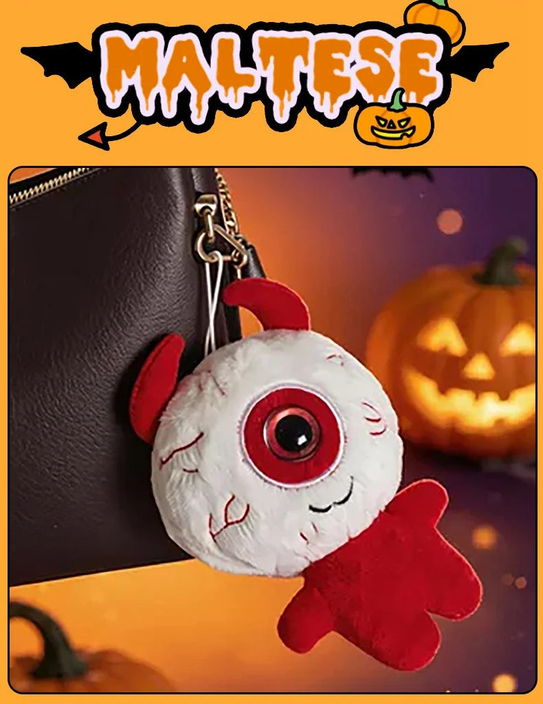 Halloween One-Eyed Devil Plush Keychain Cute Eyeball Monster Stuffed Pendant Spooky Bag Hanging Ornament Horror Party Decor Gift stuffed animal plush soft toy pillow pals plushie