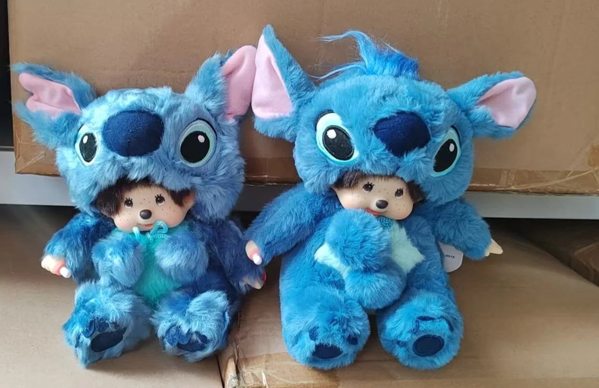 Monchhichi 20cm Transform Plush Doll – Blue & Pink Costume