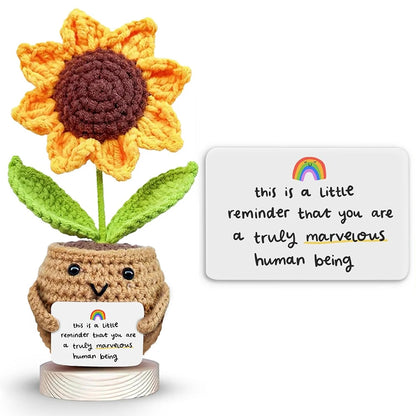 Crocheted Sunflower Potted Plant Gif Sunflower-B stuffed animal plush soft toy pillow pals plushie