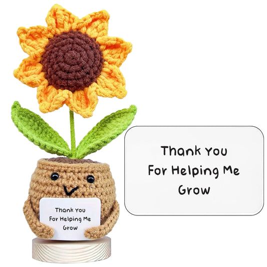 Crocheted Sunflower Potted Plant Gif stuffed animal plush soft toy pillow pals plushie