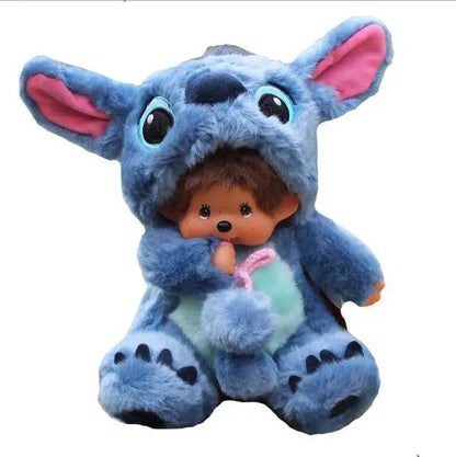 Monchhichi 20cm Transform Plush Doll – Blue & Pink Costume