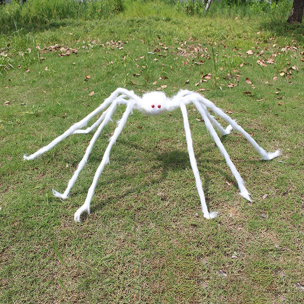 Halloween Black Giant Spider Scary Artificial Plush Spider Home Bar Haunted House Scene Ornaments Props Holiday Outdoor Decors WHITE 1PC stuffed animal plush soft toy pillow pals plushie