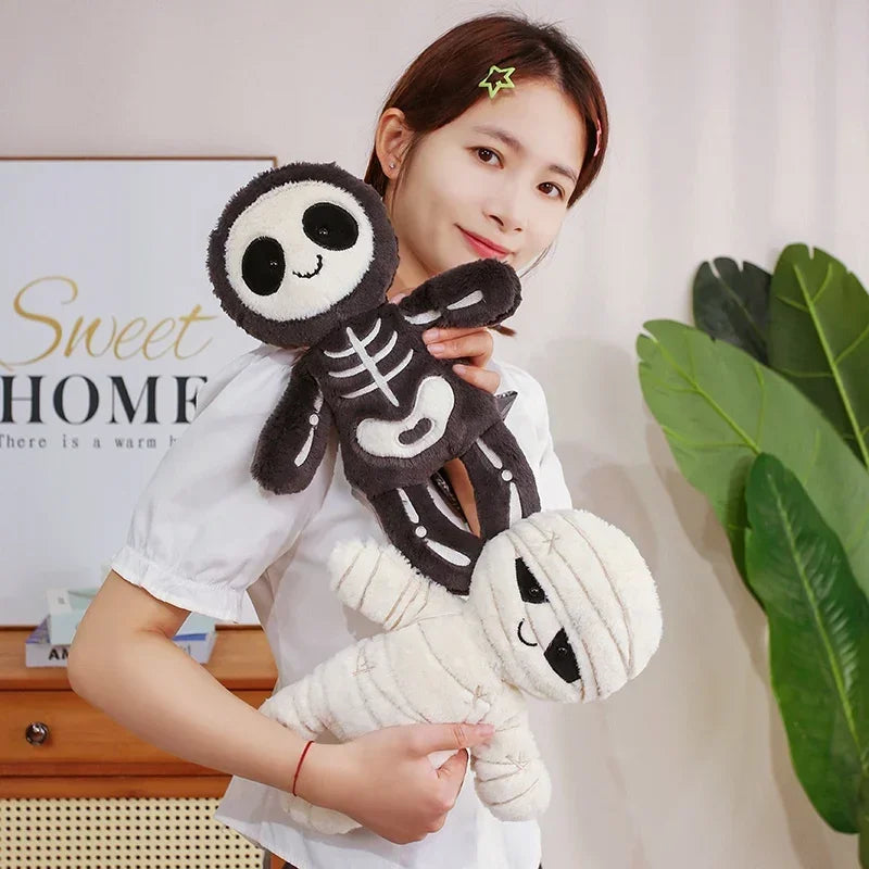 Skeleton & Mummy stuffed animal plush soft toy pillow pals plushie
