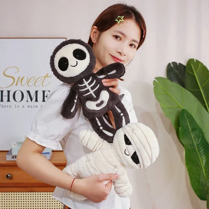 Skeleton & Mummy stuffed animal plush soft toy pillow pals plushie