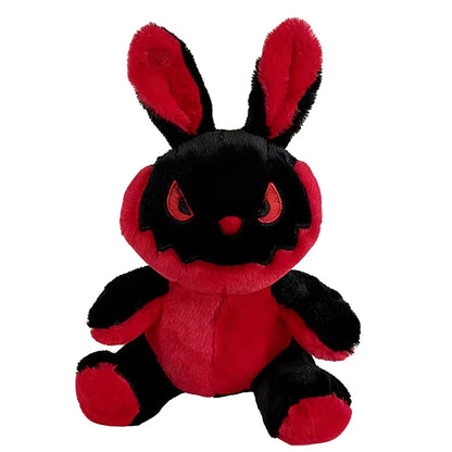 New35cmGothic Devil Bunny Plush Toy Black Red Split Face Evil Rabbit Stuffed Doll Spooky Horror Bunny Plushie Halloween Gift 2 stuffed animal plush soft toy pillow pals plushie