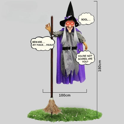Halloween Decorations Props Life Size Witch Sound Activated Screaming Glowing Eyes for Haunted House Party Supplies purple stuffed animal plush soft toy pillow pals plushie