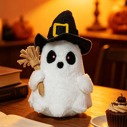 Halloween Plush Toy Soft Stuffed Ghost Bat Pumpkin Grim Reaper Dolls Cute Plushies for Kids Halloween Party Favors & Home Decor Ghost stuffed animal plush soft toy pillow pals plushie