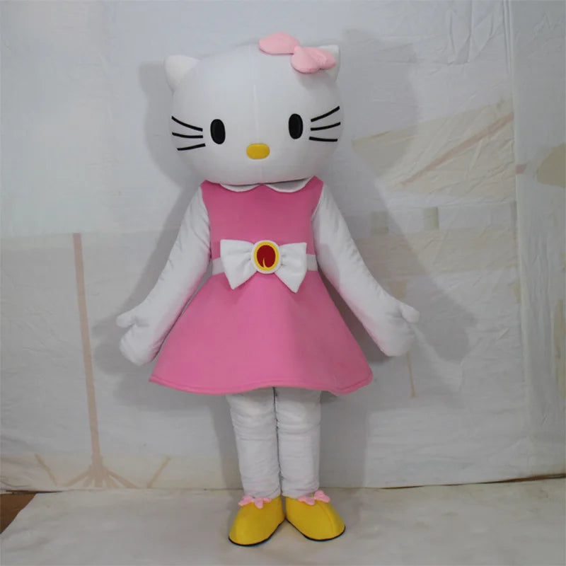High Quality Hello Cute Mascot Costume Pink Cat KT Cosplay Costume Fancy Dress Party Birthday Adults Animal carnival Gift